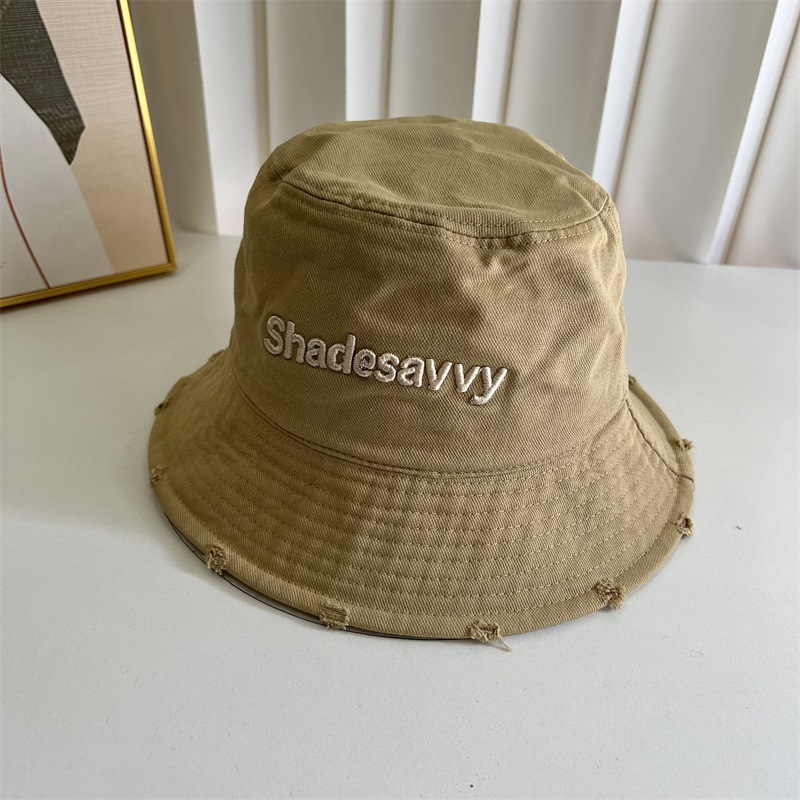 帽子女字母布制帽渔夫帽个性破边潮帽出游遮阳盆帽休闲百搭显脸小详情5