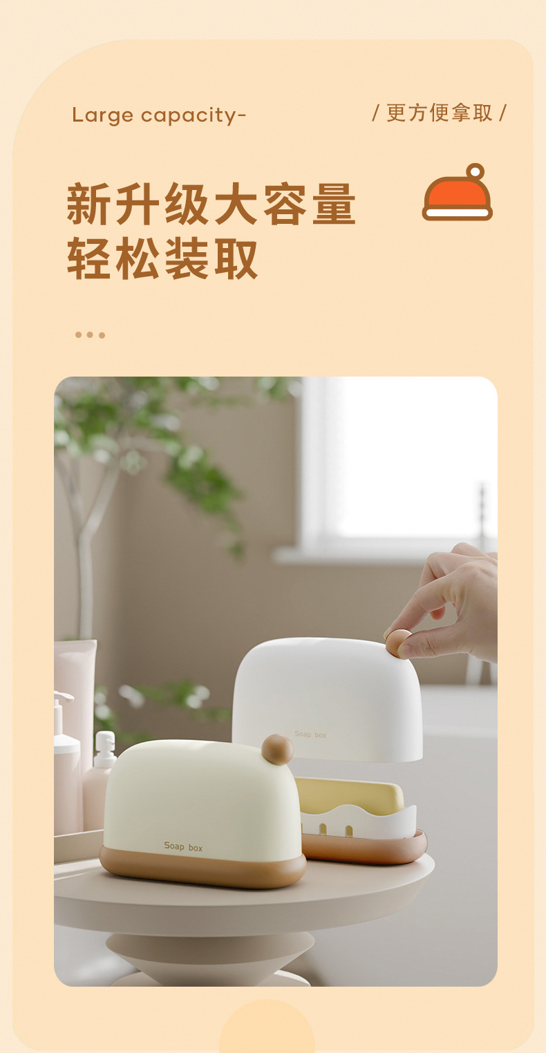 A travel sealed, lid-draining, creative toiletry soap box, portable, small soap box for business trips and travels pic 7