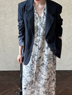 Luxi French sleeveless dress Summer new style loose vest long dress, beautiful puffy flower bud dress 5102 pic 11