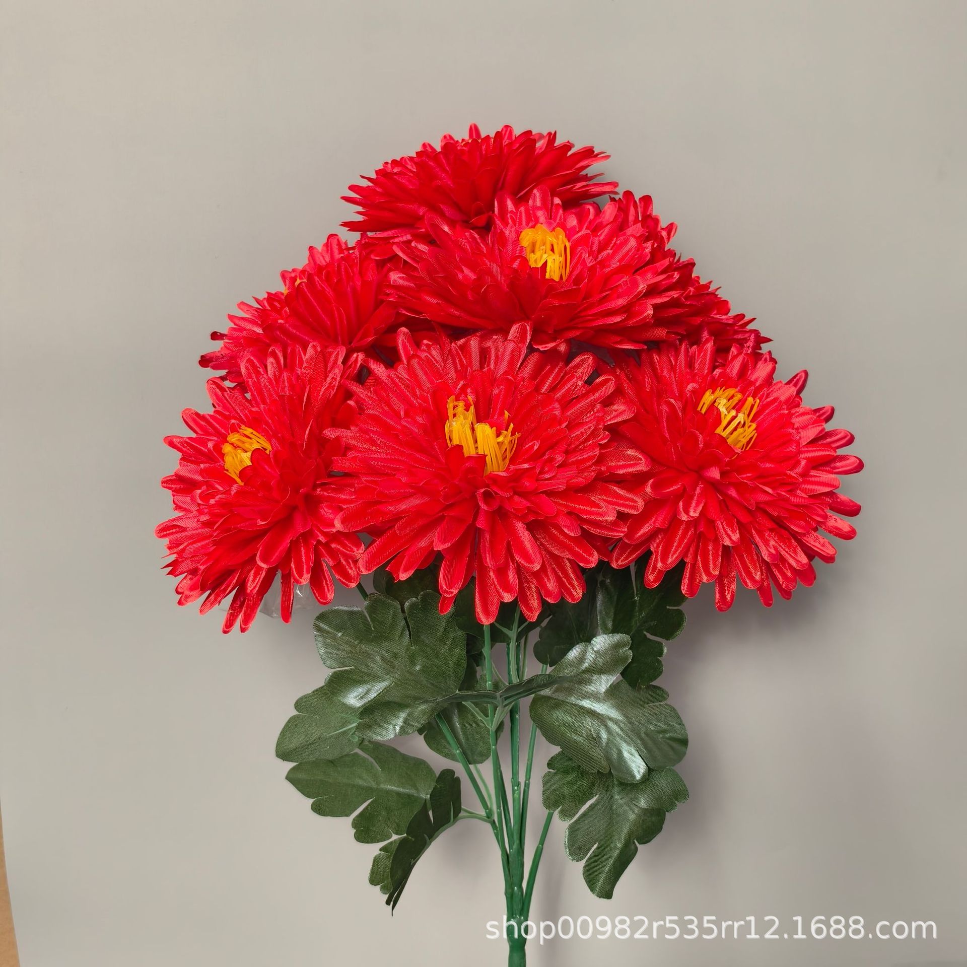 跨境7头仿真花针菊清明节祭祀上坟假花殡仪馆绢花大把束菊花批发详情8