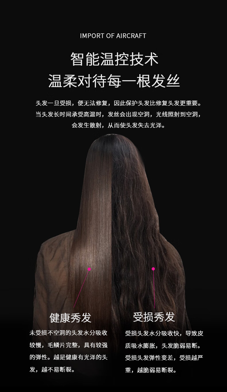 Kuaishou Xiaohongshu high-speed hair dryer, household high-power negative ion bladeless hollow air blower for hair salons pic 4