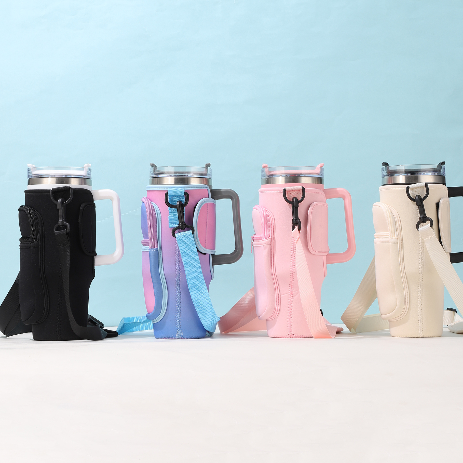 Wholesale 40oz car cup covers, diving fabric, crossbody straps, ice cup covers, and Stanley handle cup covers pic 4