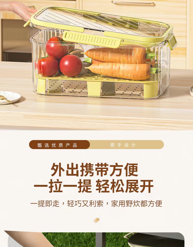 手提保鲜盒户外露营野餐盒外出便携移动食品收纳盒冰箱水果便当盒详情8