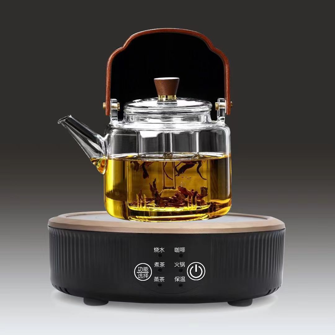 透黑提梁壶围炉煮茶壶玻璃烧水泡茶壶耐高温煮茶器炭火炉蒸煮茶壶详情4