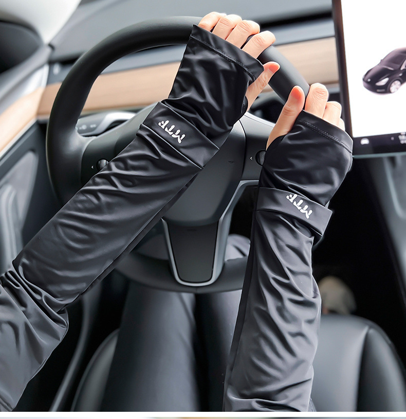 Summer ice silk sun protection ice sleeves, UV protection, high appearance level, student female outdoor cycling and driving trendy ice silk sleeves pic 38