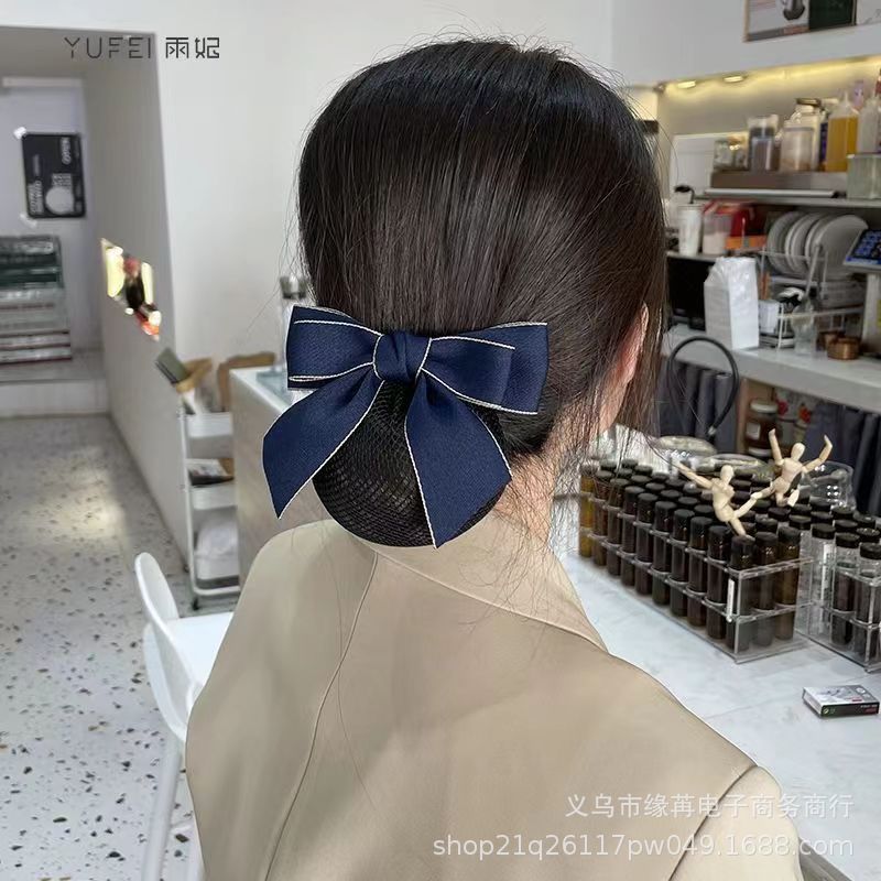 职业网兜工作发网新款护士空姐银行头发头花头饰洋气盘发发夹发饰详情2