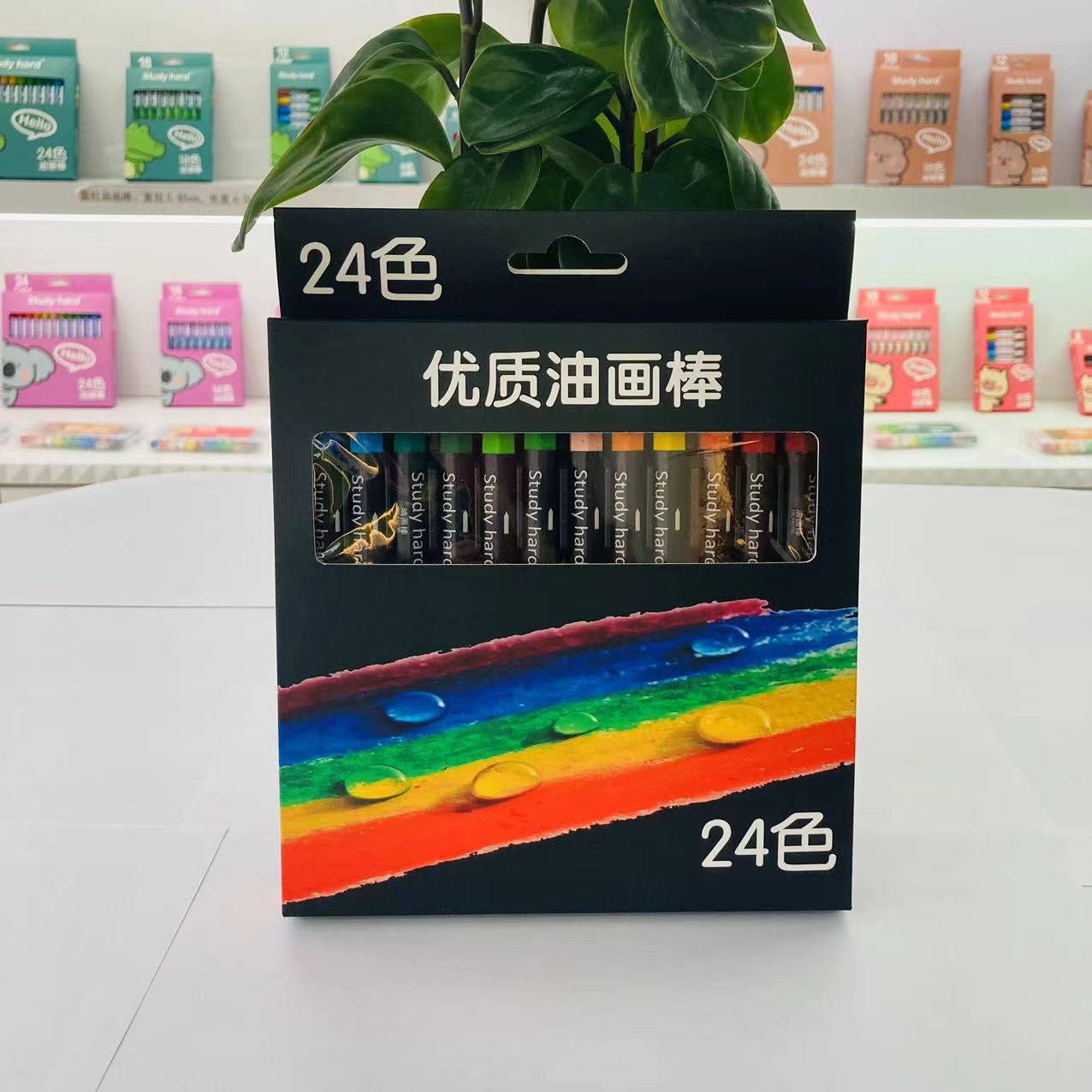 优质环保六角油画棒美术培训机构绘画班专用儿童叠色多彩油画棒笔详情13