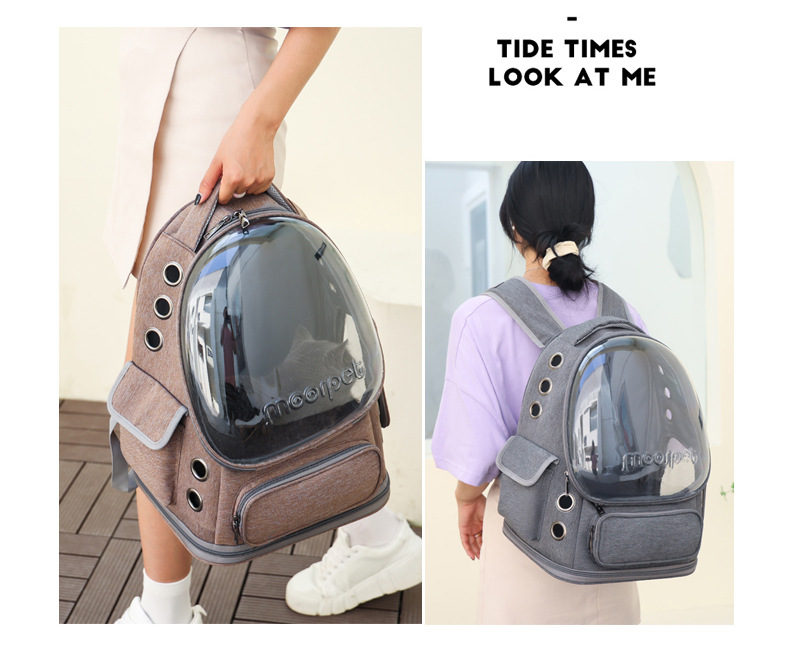 Portable and breathable cat bags for going out, space pet cabin, double-shoulder cat backpack, cat cage, dog and cat schoolbag, cat supplies pic 13