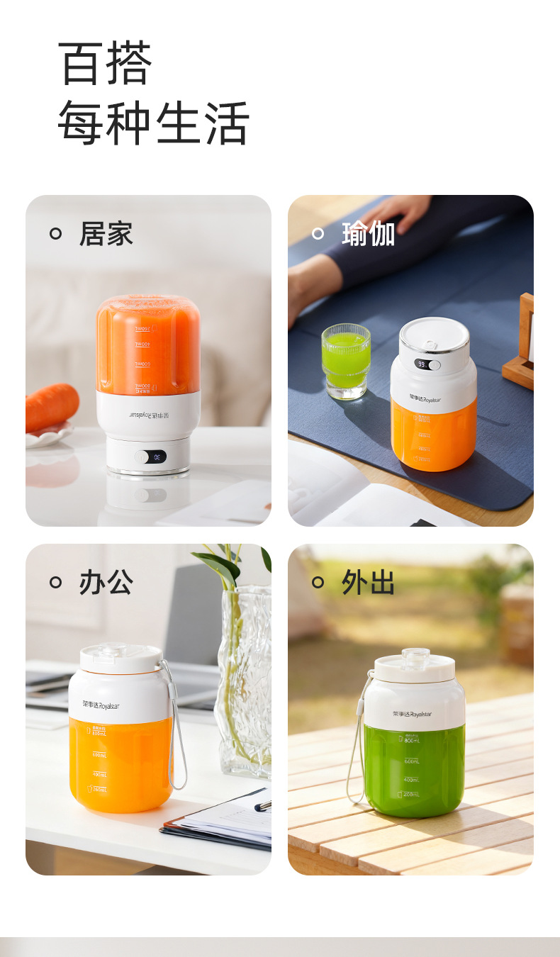 荣事达榨汁机小型便携式榨汁杯家用电动果汁杯新款大容量吨吨杯详情11