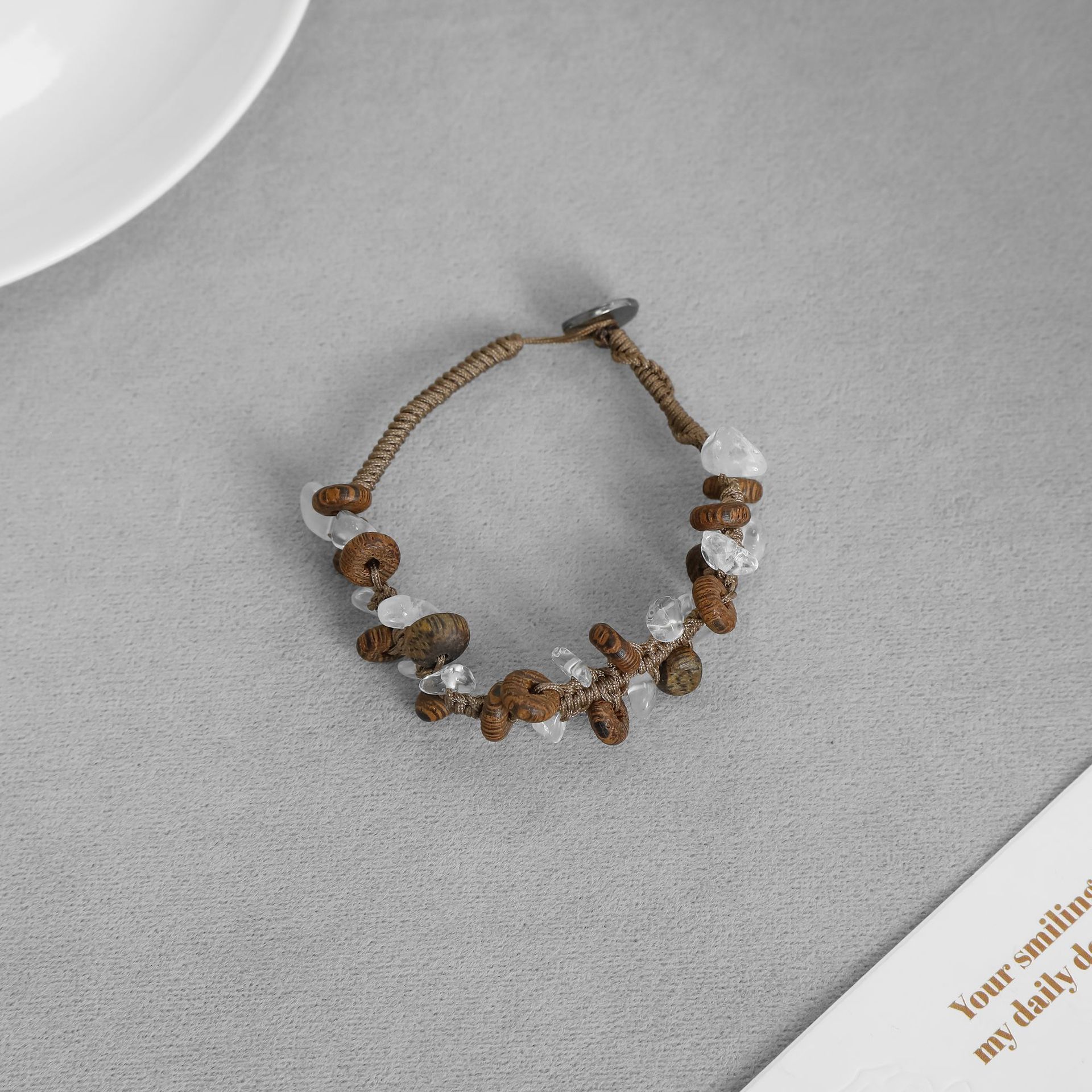 子XIU手稿系列织手链 新中式国风简约气质小众不规则碎石串珠手链详情5