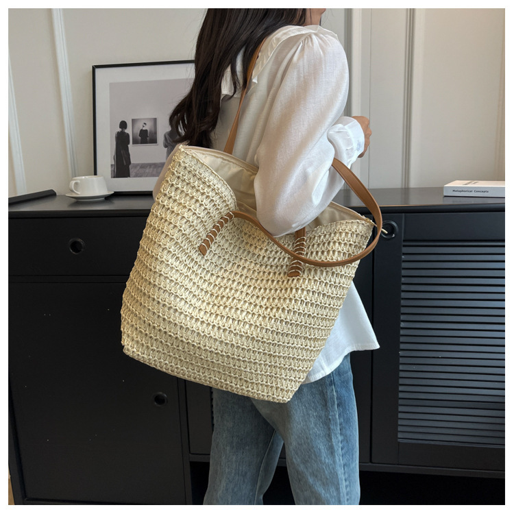 草编包度假风包包女2024春季新款时尚复古大容量女学生单肩托特包详情10