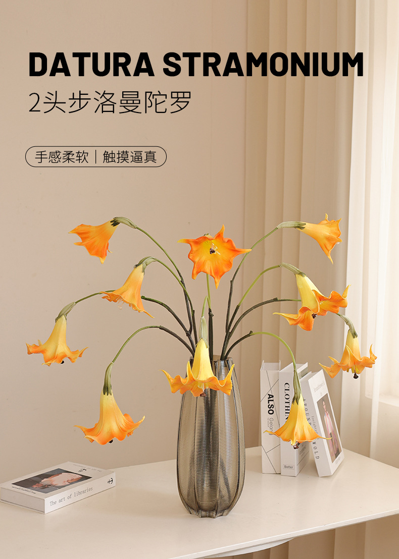 新款PU手感仿真曼陀罗婚礼挂壁垂吊绿植装饰批发宠物园艺花盆容器详情13