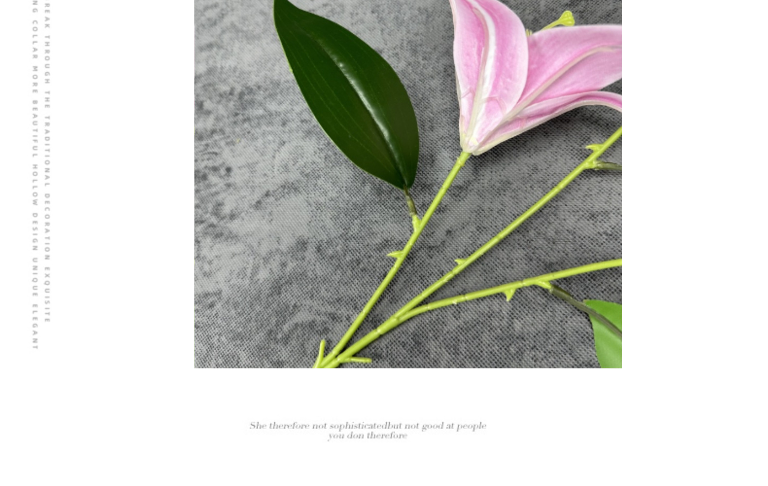 仿真3D打印胶布百合花婚礼装饰道具2花1蕾香水百合仿真花假花批发详情17