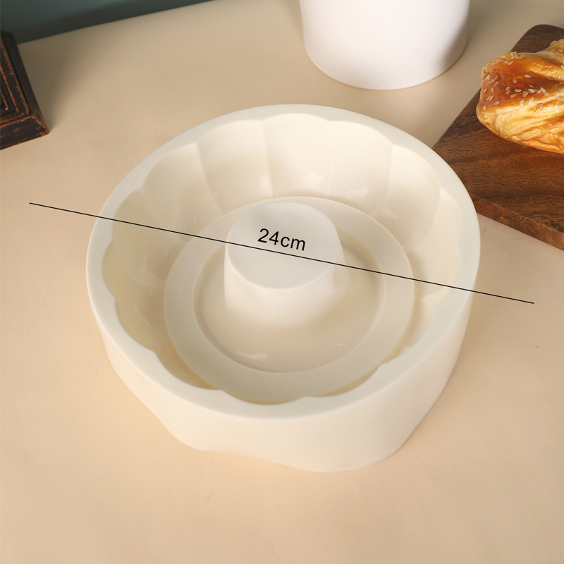 Mousse cake molds, French dessert molds, round flower-shaped DIY baking silicone molds, factory direct sales pic 1