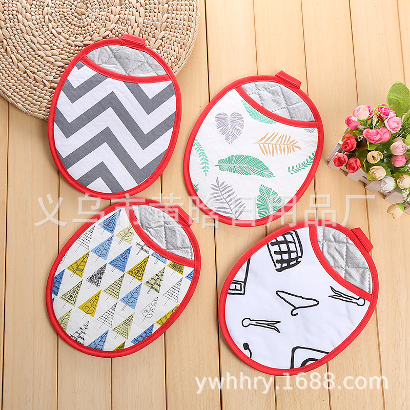 【 Chi Jia 】 Household kitchen heat-resistant gloves can be used as placemats. Enlarged oval microwave heat-resistant pads pic 3