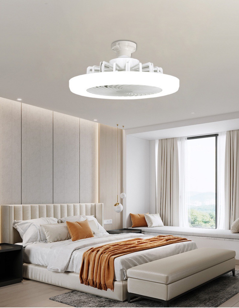 led fan light, crystal 360° oscillating E27 household three-color ceiling fan light, remote control adjustment, bedroom fan light pic 43