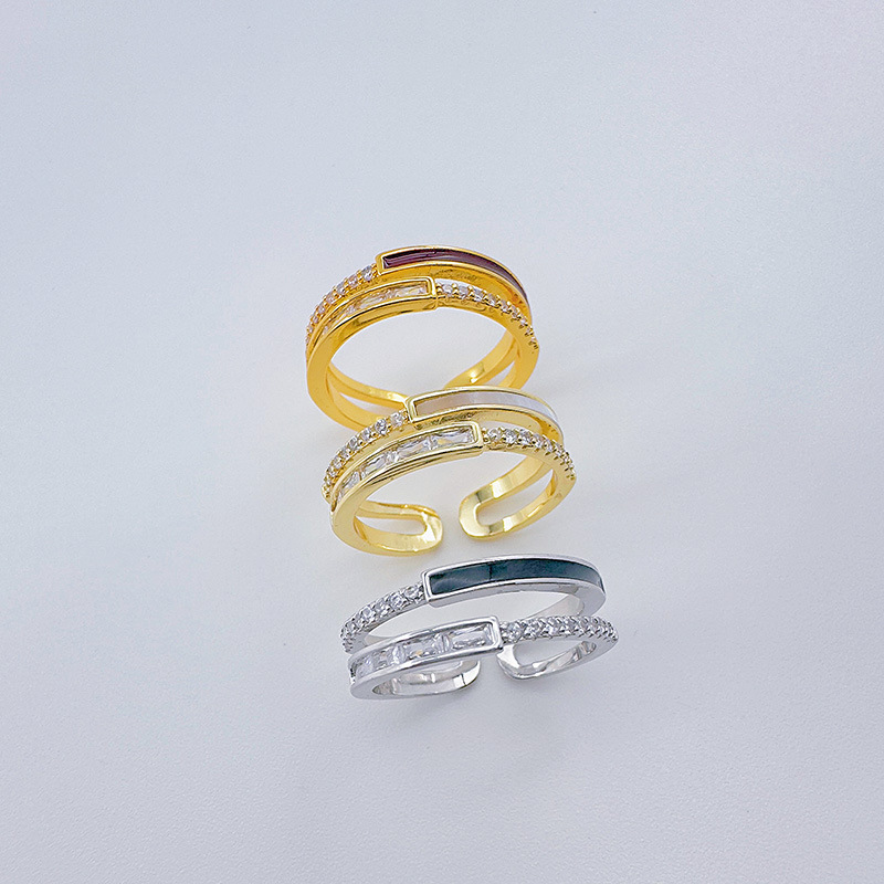 The high-end and light luxury open-top ring of Bai Ling Jewelry is exquisitely super sparkling with micro-inlaid zircon and features an inS-style Japanese, Korean and Japanese ring style for women pic 11