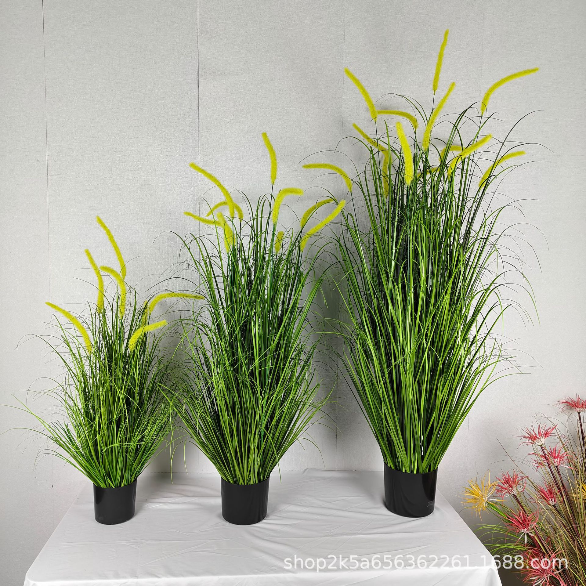 仿真狗尾巴草绿植盆栽批发酒店景观装饰办公室仿真园艺草皮摆件详情8