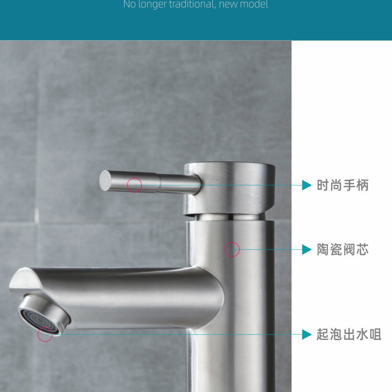 批发不锈钢面盆水龙头欧式烤漆洗手盆浴室柜冷热水暖卫浴面盆龙头详情7