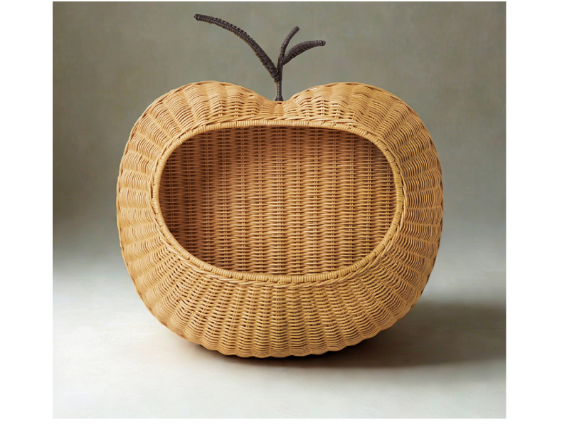Nordic-style rattan woven wall-mounted key storage basket, home and homestay decoration, toy and sundries storage basket, hand-woven basket pic 8