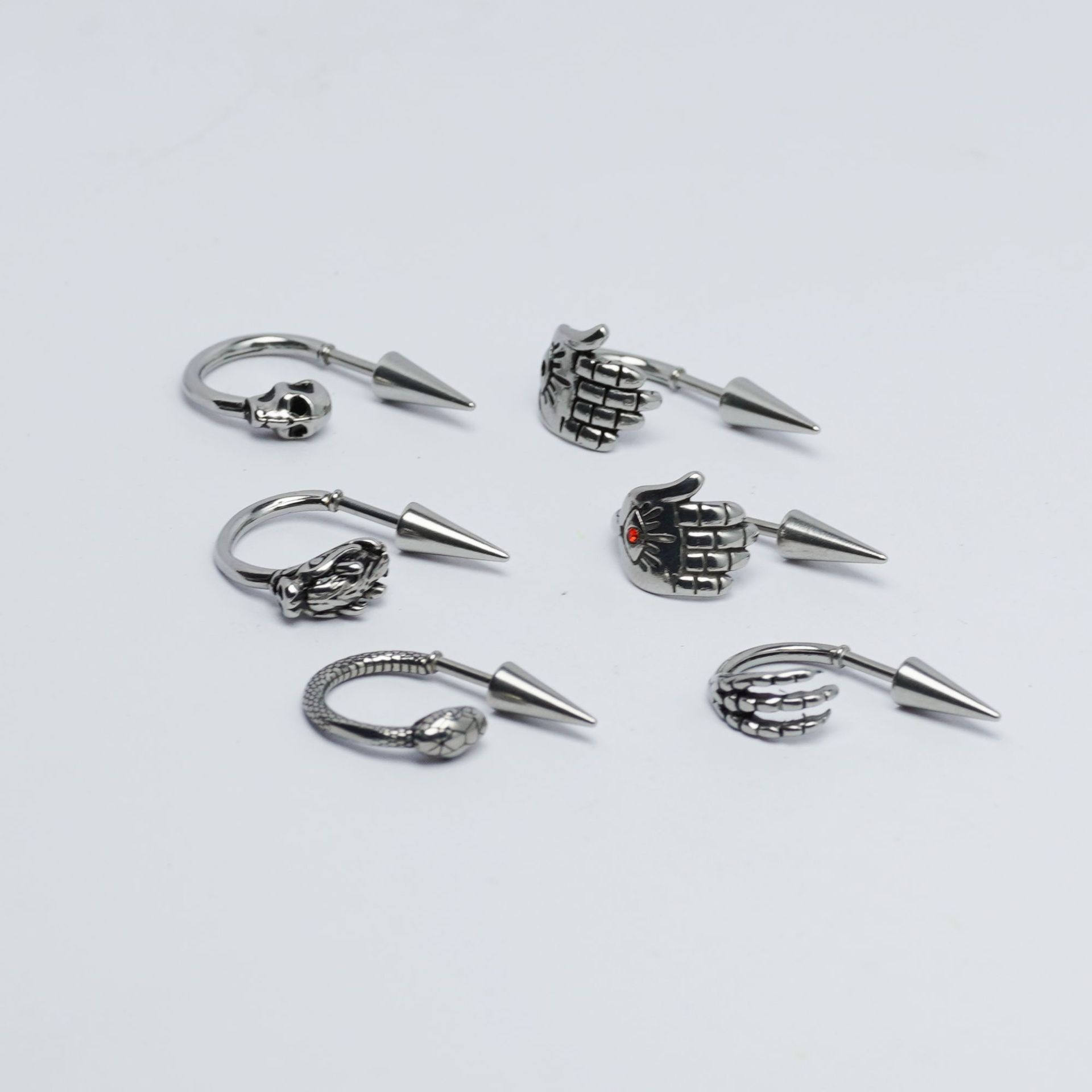 跨境热卖女士耳环气质简约耳骨顶欧美风男士穿刺耳骨钉1.2粗潮详情5