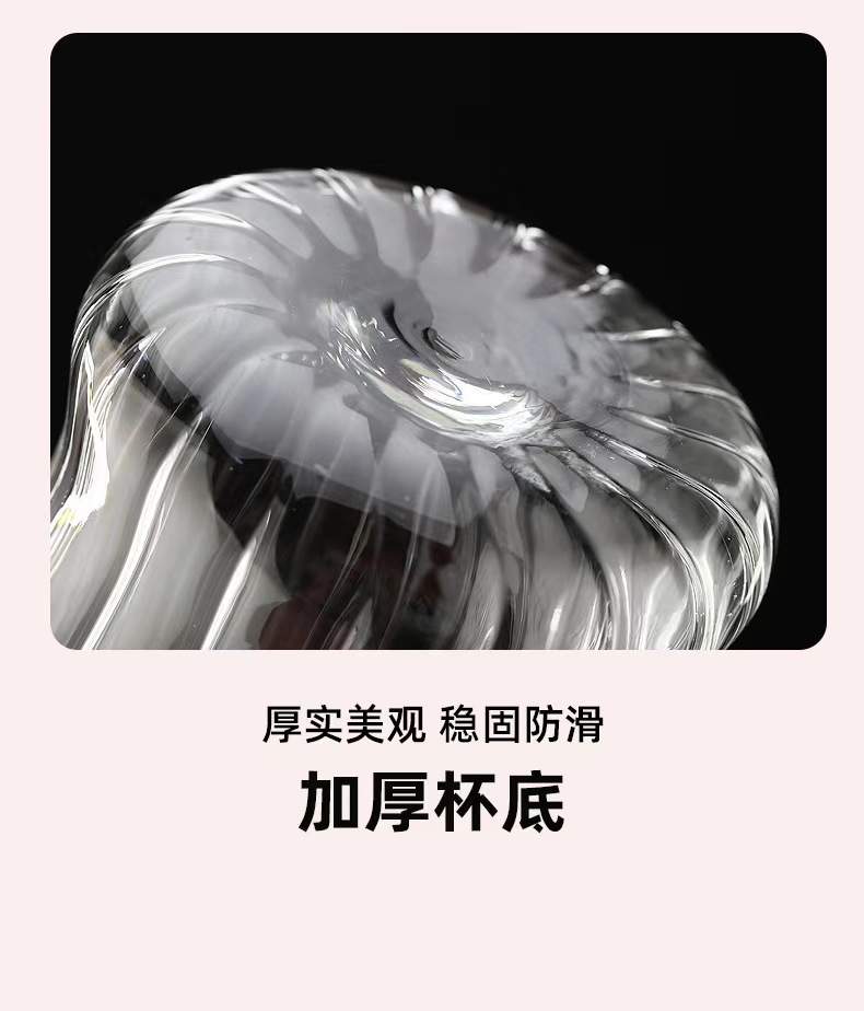 可爱大肚杯带盖玻璃吸管杯粉色蝴蝶结花纹杯子家用耐高温奶茶杯详情6