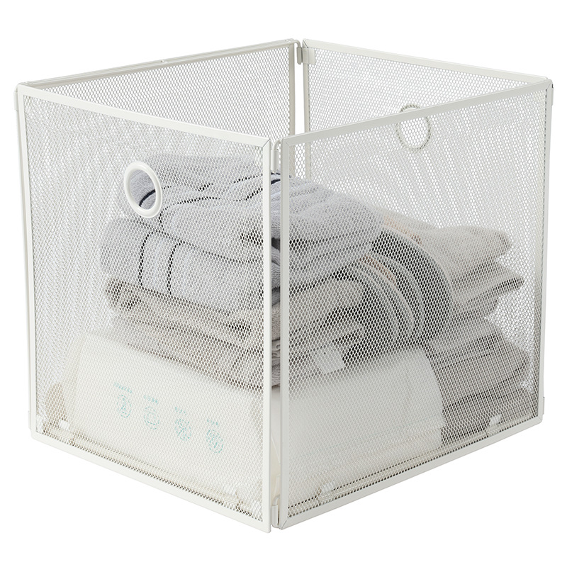 厂家批发定制金属铁网办公家用室内收纳篮收纳筐大号多功能收纳框详情6