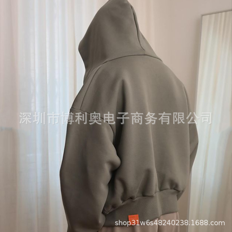 New blockbuster solid color zipper hooded sweatshirt pic 7