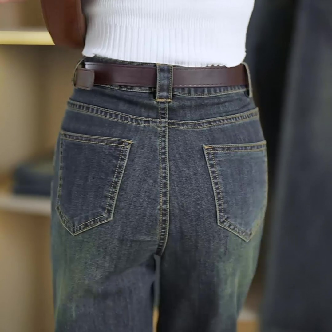 Wide-leg jeans for women 2025 Autumn new style High-waisted slimming wide-leg pants retro stretch versatile floor-length straight-leg pants pic 8