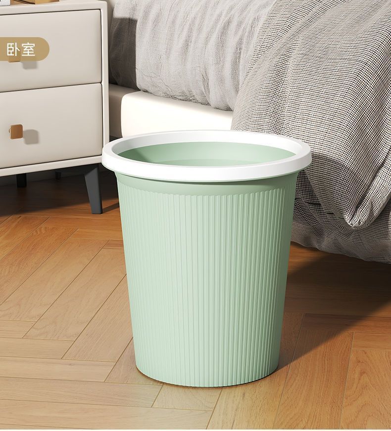 一件包邮圆形垃圾桶压圈加厚塑料高颜值家用办公室卫生间垃圾纸篓详情11