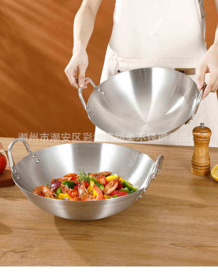 永康跨境不锈钢炒锅双耳炒菜锅饭店用加厚厨师大炒锅配商用电磁炉详情22