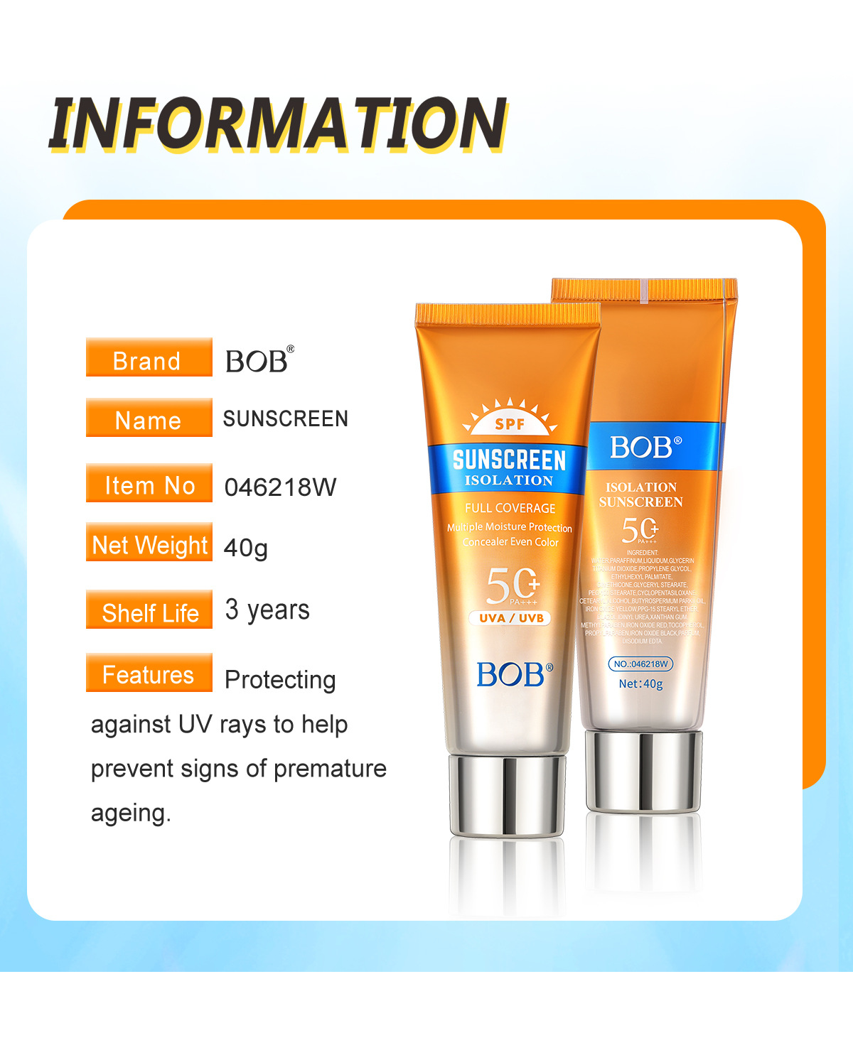 Cross-border bob sunscreen for facial isolation and UV protection pic 8