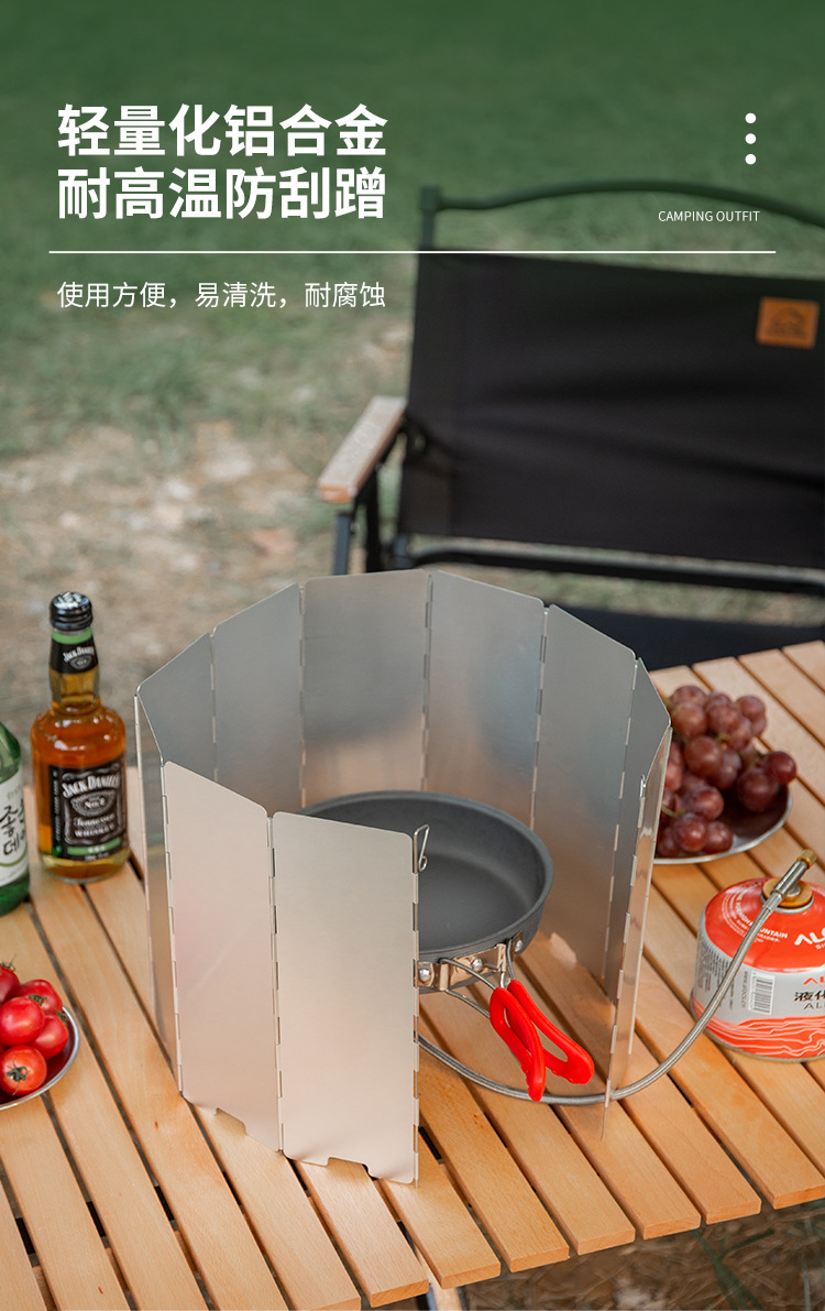 Outdoor gas stove wind shield, camping folding table stove wind cover, thickened gas stove head storage enclosure guard plate pic 23