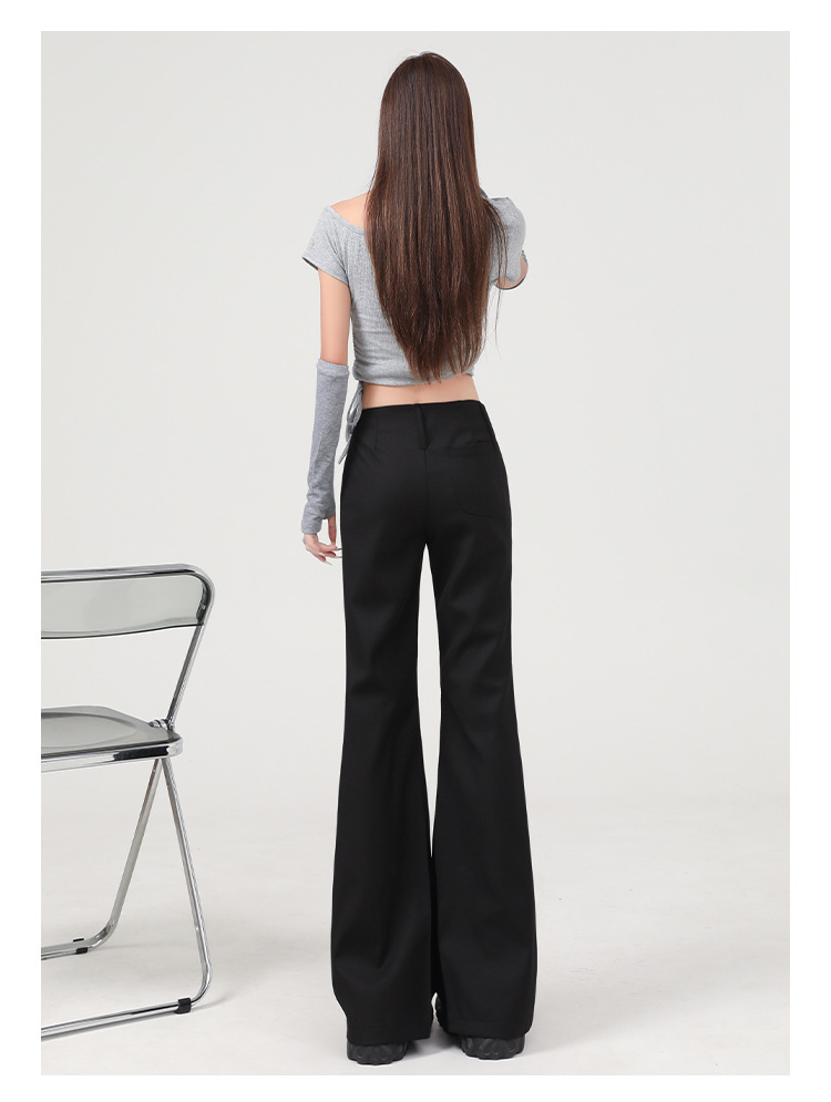 橙绢女装#修身微喇西装裤女2025春季新款高级感垂感薄款马蹄裤子详情12