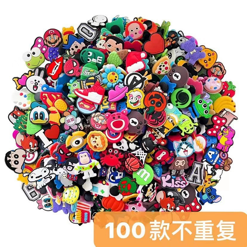 跨境洞洞鞋鞋扣鞋花鞋配件卡扣PVC滴塑软胶鞋花卡通沙滩鞋鞋带详情2