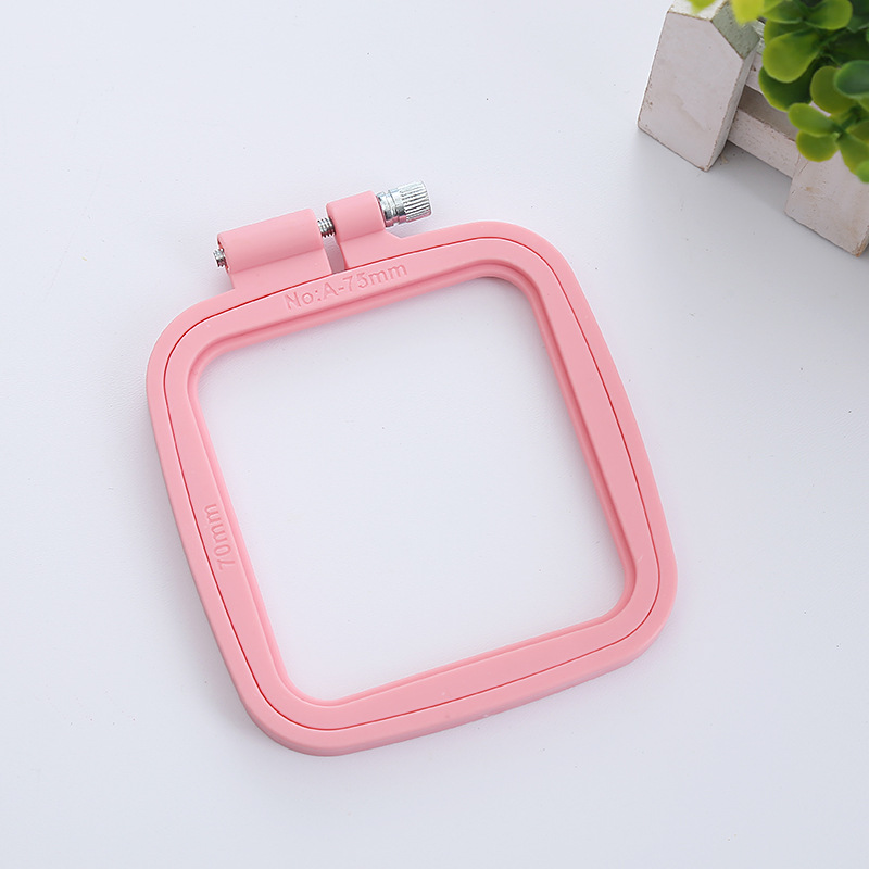 Embroidery machine accessories: Middle adjustable flower stand, round embroidery frame, embroidery stretch, candy-colored ABS plastic square embroidery ring pic 40