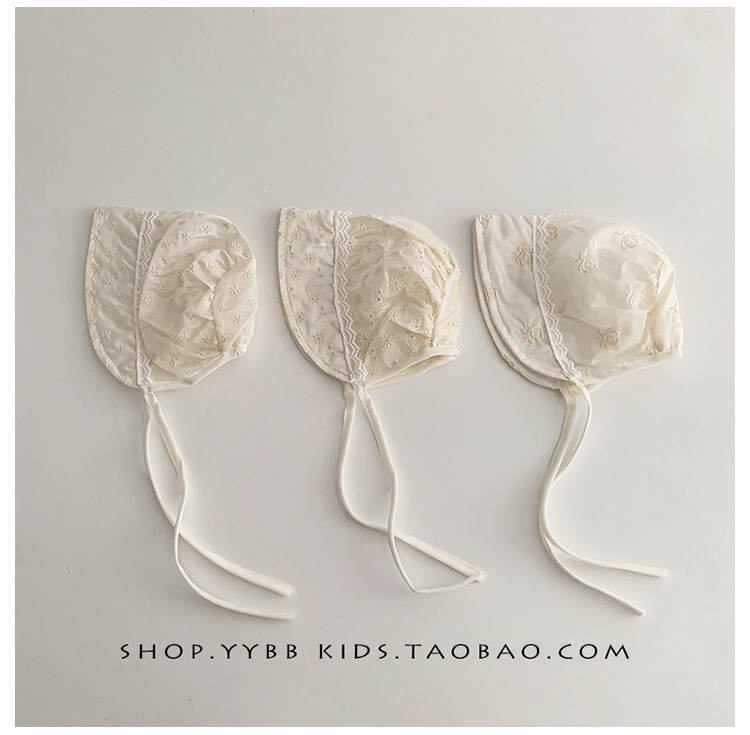 婴儿帽子夏季透气网眼女宝宝网纱公主宫廷帽防晒小月龄女童胎帽春详情8