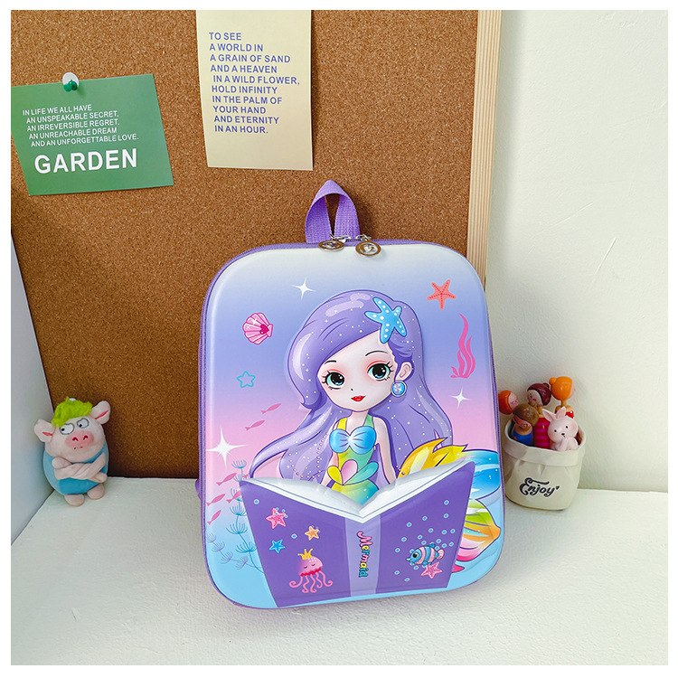 新款卡通公主书包幼儿园宝宝3D立体硬壳双肩包轻便儿童可爱小背包详情23