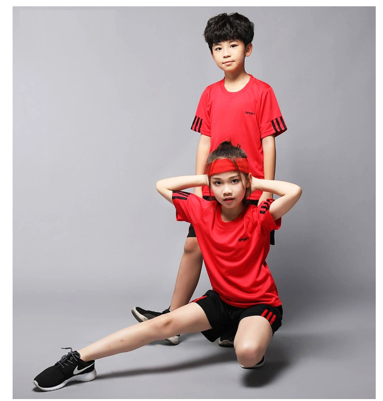 Summer quick-drying clothes for children and boys in foreign trade, short sleeves and shorts, new sporty and casual T-shirts, one-piece consignment pic 15