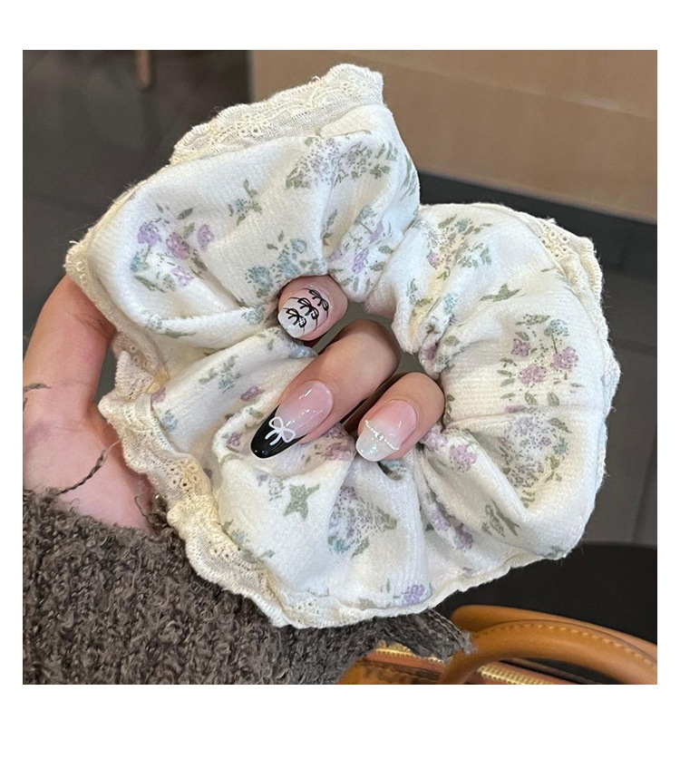 芭蕾风蕾丝大肠发圈女网红2025新款可爱头绳扎头发皮筋丸子头发绳详情20