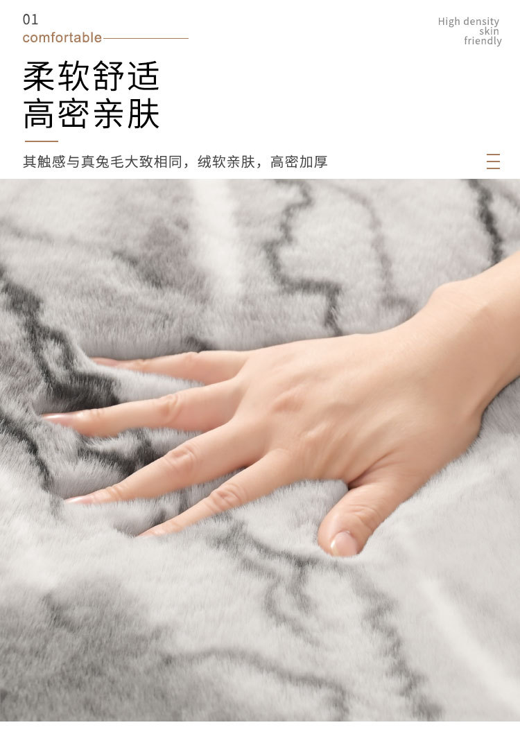 仿兔毛印花床边垫轻奢书房地毯客厅耐脏柔软地垫卧室脚垫家用垫子跨境出口防滑垫水晶绒地垫家用厨房浴室吸水防滑地垫防滑详情11