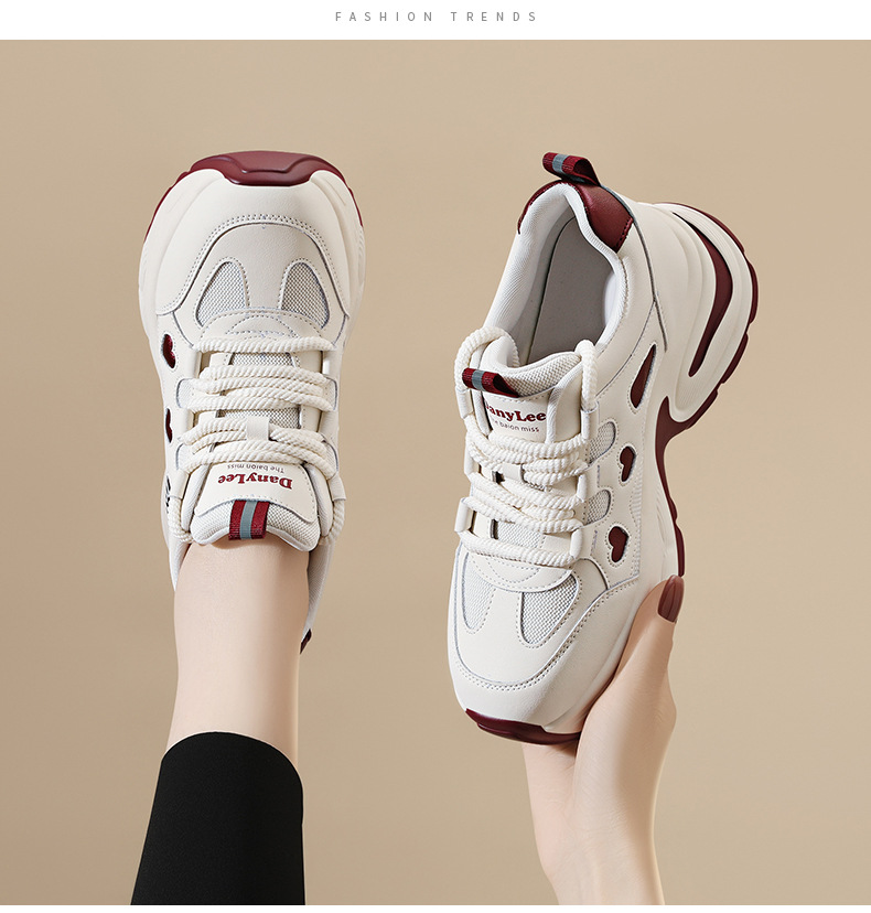 厚底增高休闲鞋女2025新款鞋子春秋季板鞋女百搭软底小白鞋老爹鞋详情8
