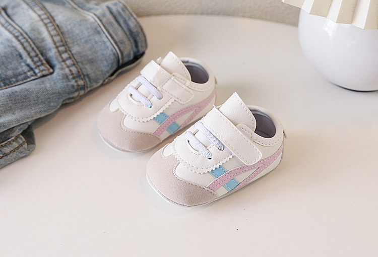 New Spring and Autumn baby sports shoes for boys and girls, color-blocking soft-soled baby shoes, soft-soled baby shoes for 0-1 year old toddlers, no single shoes that fall off pic 12