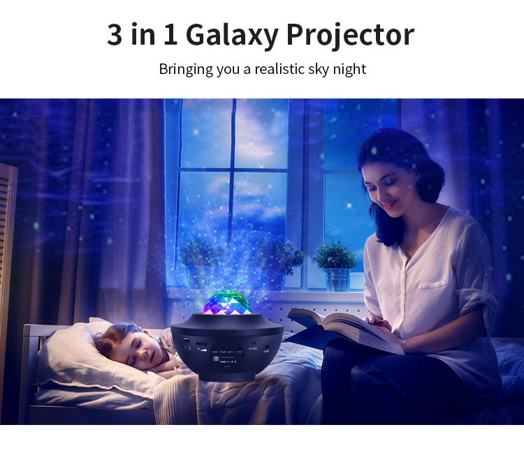 黑碗星空灯投影灯USB蓝牙音响遥控水纹激光投影仪氛围星空投影详情4