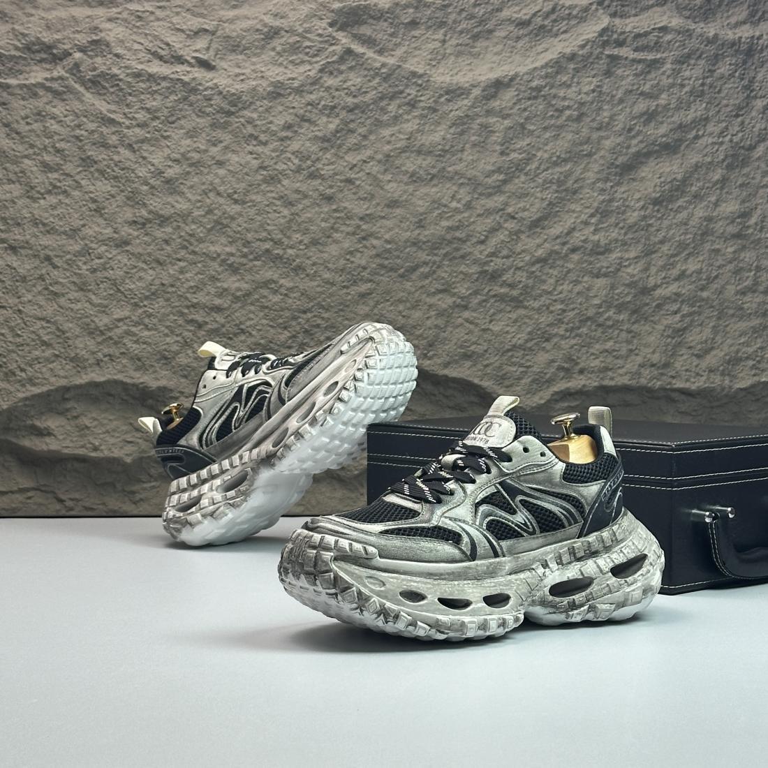 复古男士ins老爹鞋厚底休闲潮男百搭做旧款轮胎底青年时尚男鞋详情2