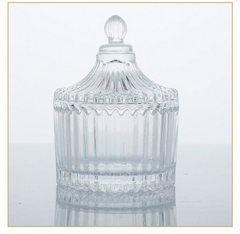 欧式创意高颜值透明玻璃罐带盖糖果罐喜糖罐家用收纳罐水晶消磁碗详情15