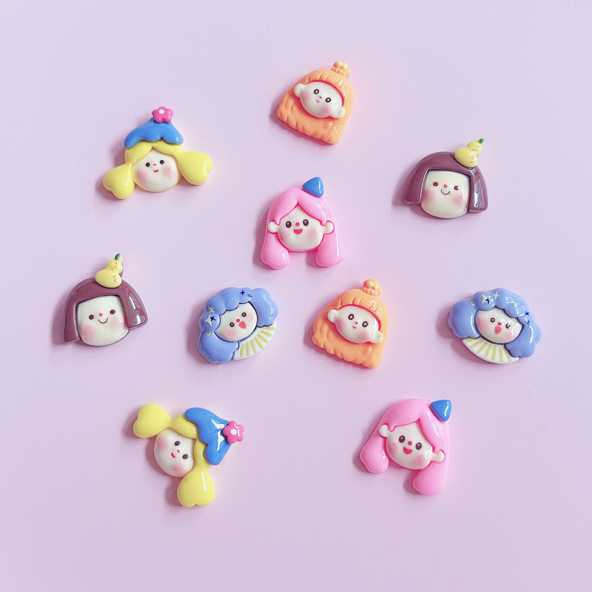 Design illustration, doll head decoration accessories, diy hair ornaments, pendants, accessories, handcrafted creative material stickers pic 12