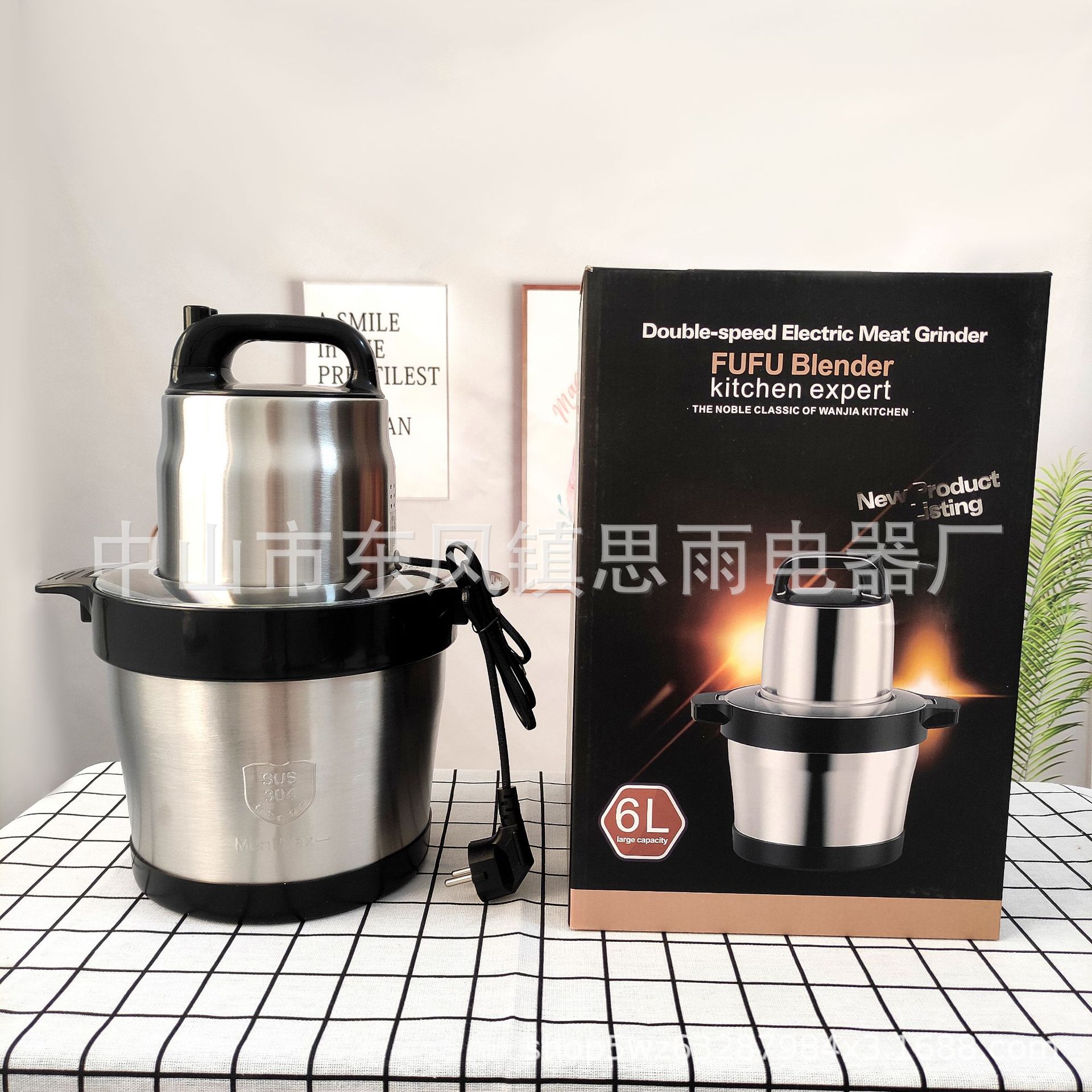 6L stainless steel electric meat grinder, 2L110V English meat grinder, 3L dual-speed, 8L large-capacity foreign trade meat mixer pic 11