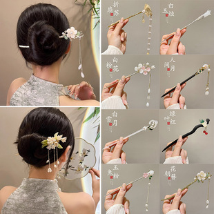 The black braided high-end hair band for autumn and winter is versatile and elegant. It features a high headband, hairpin, and Maillard brown hair accessory for women pic 7