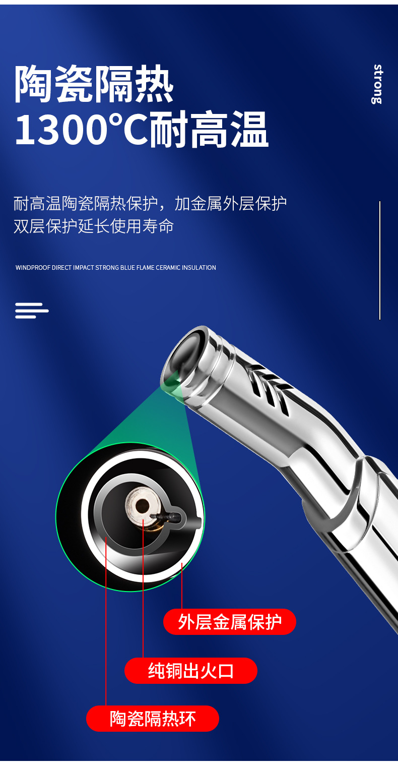 便捷艾草香薰点火棒厨房煤气灶点火器创意防风充气点火 枪打火机详情8